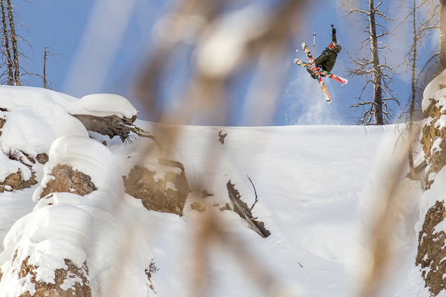 Pro skier Parker White in Cooke City, Montana