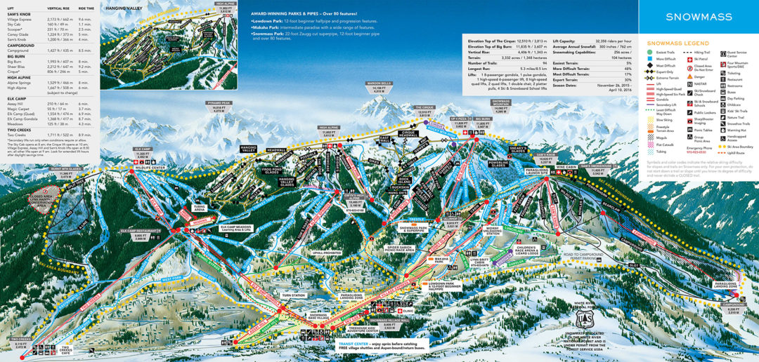 Aspen Highlands Trail Map Aspen Snowmass Trail Maps - Freeskier