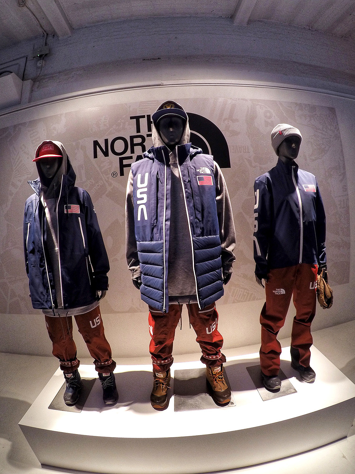 The 2018 US Freeskiing Olympic Team uniforms; The North Face outfits competitors in slopestyle, halfpipe and skier-cross.