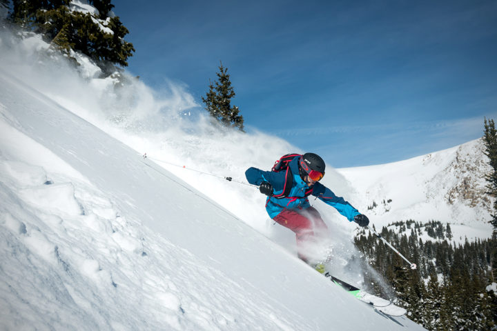 FREESKIER's Henrik Lampert sports an Elevenate jacket and pant while skiing at Colorado's Berthoud Pass in January, 2017.