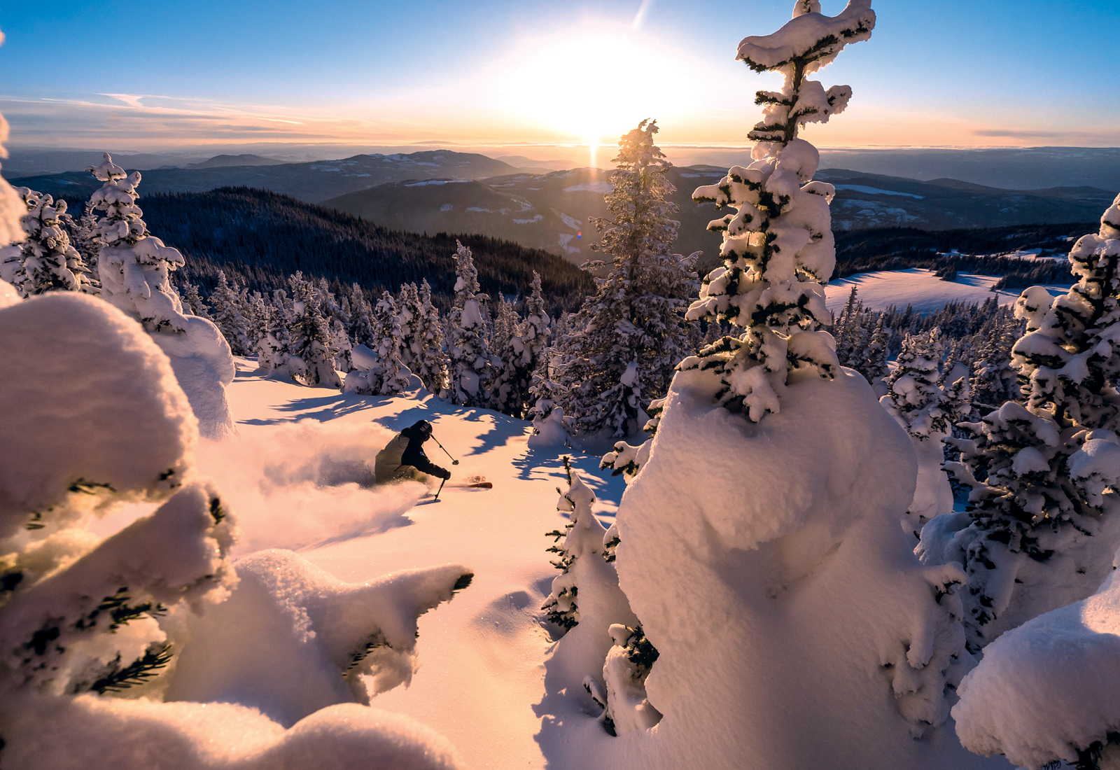 Sun Peaks in all of its early morning glory. Photo by Reuben Krabbe.