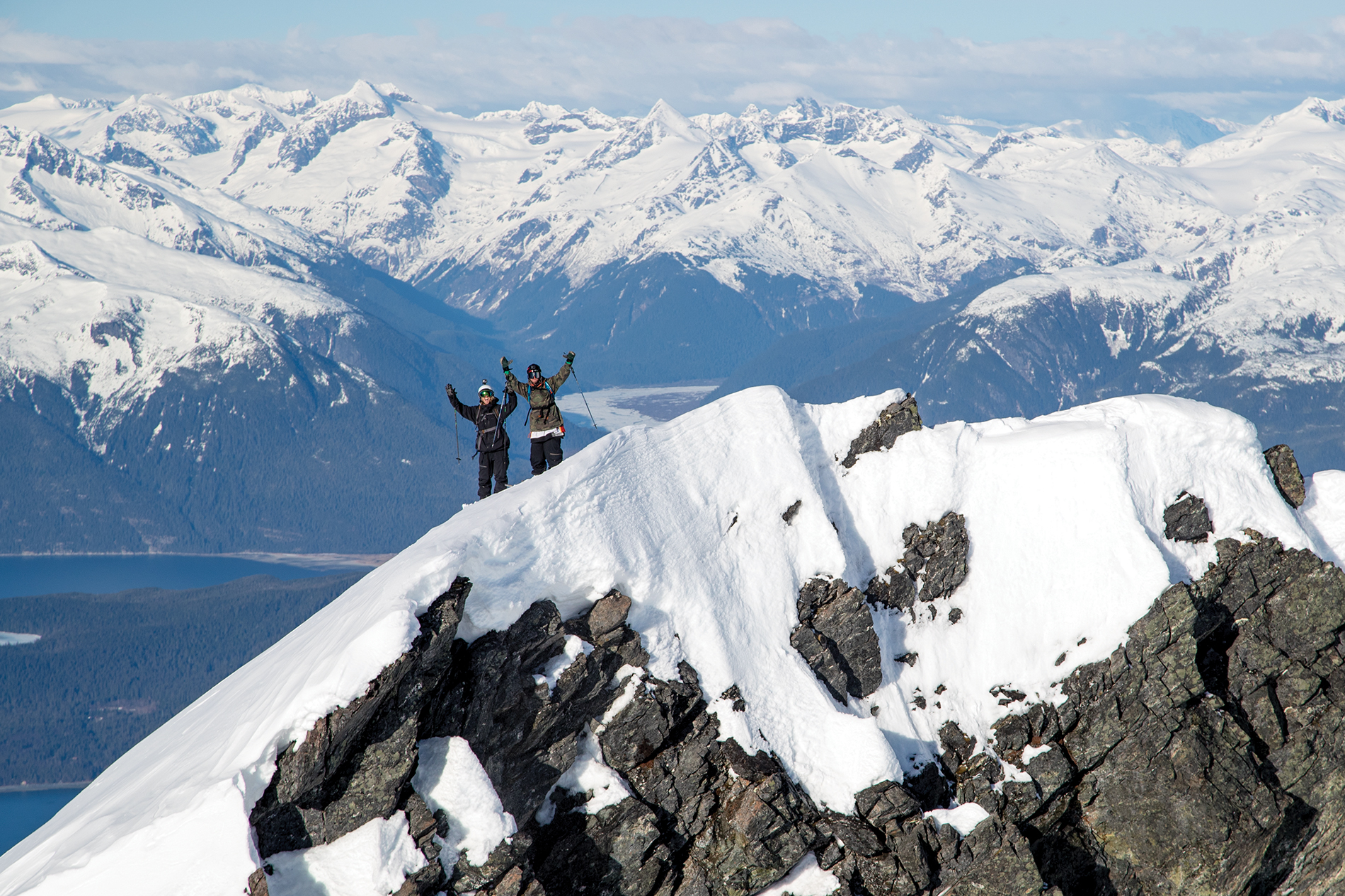 Henrik Harlaut and Tanner Hall, stoked in Haines.
