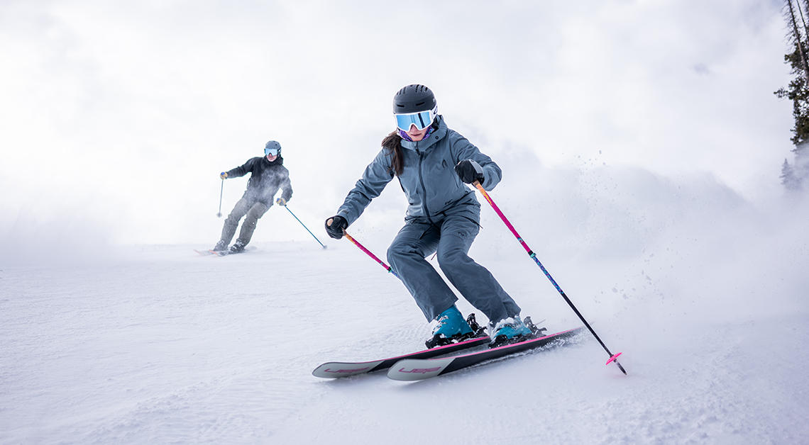 Woman skiing at Vail Mountain